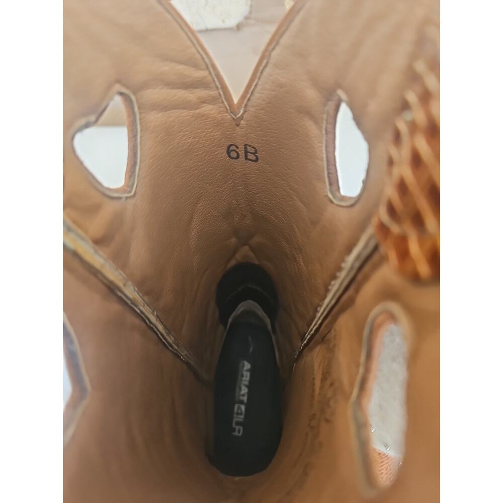 Ariat Boots Womens Fatbaby Gembaby Tall Buckaroo Heart Cowgirl Size 6 - Picture 10 of 11